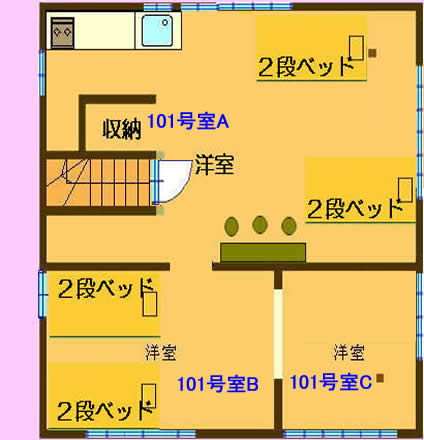 ゲストハウス東高円寺間取り図1階